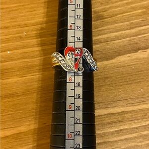 Nightmare before Christmas ring featuring Jack and Sally ring size 7